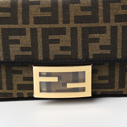 Fendi Fabric Jacquard FF 1974 Mini Baguette Tobacco Moro Black 9 of 9