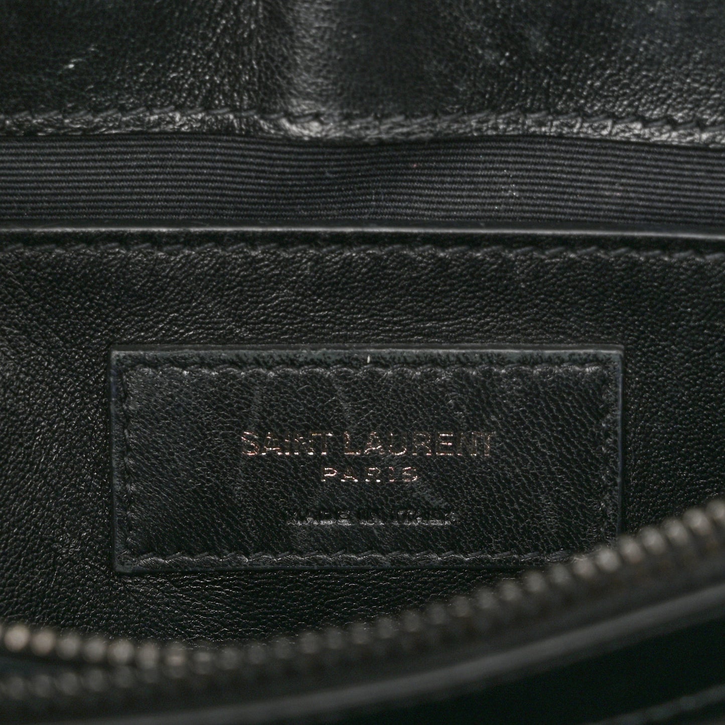 Calfskin Y Quilted Monogram Monochrome Small Loulou Chain Satchel Black