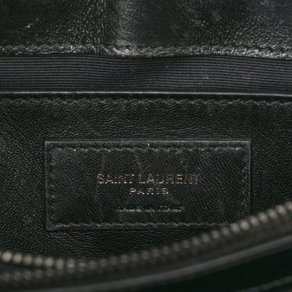 Saint Laurent Calfskin Y Quilted Monogram Monochrome Small Loulou Chain Satchel Black 6 of 12