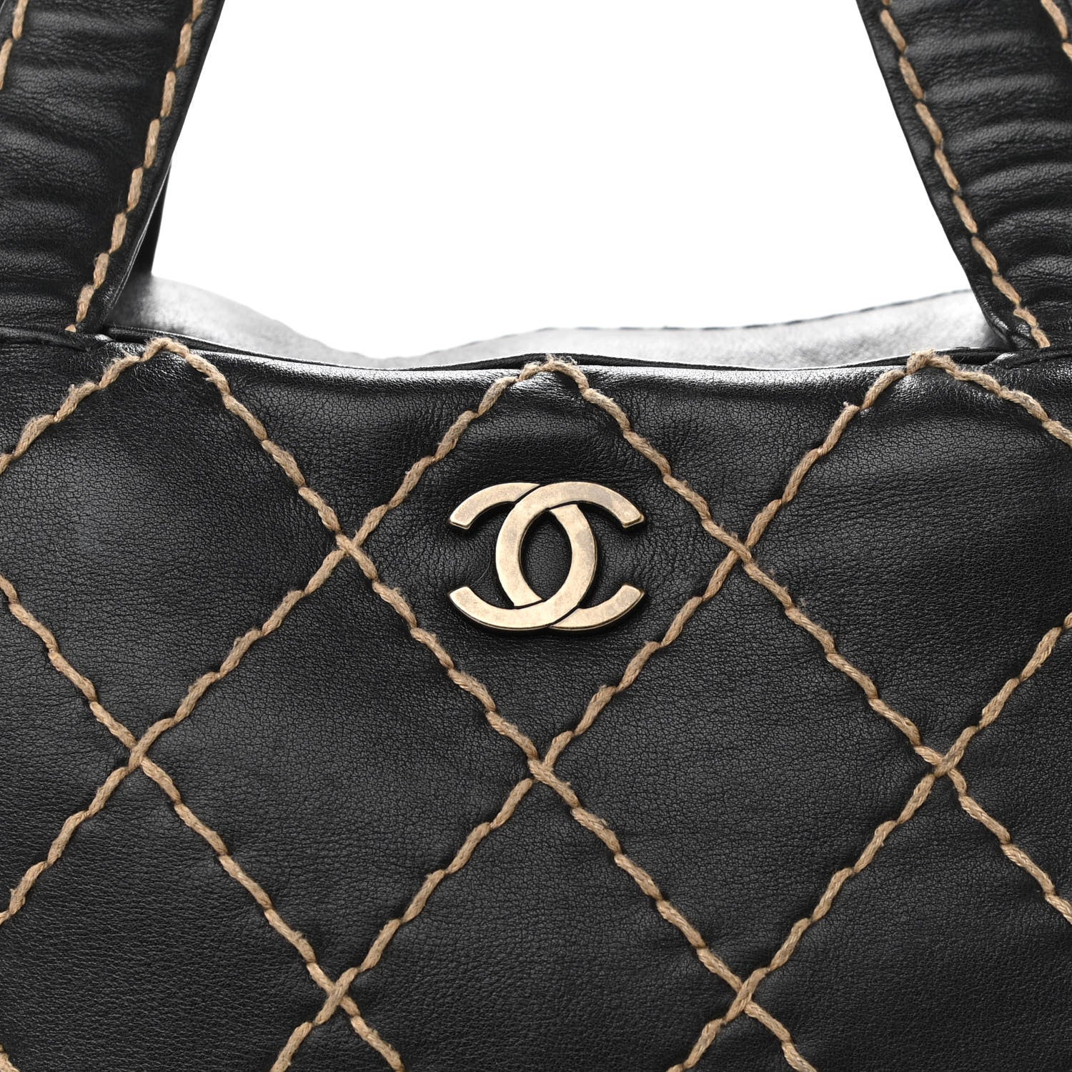 Chanel Calfskin Contrast Stitch Surpique Bowler Black 7 of 16