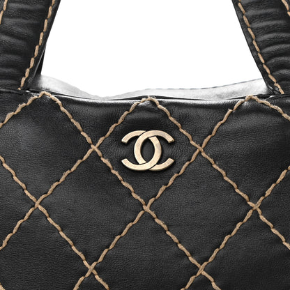 Chanel Calfskin Contrast Stitch Surpique Bowler Black 7 of 16
