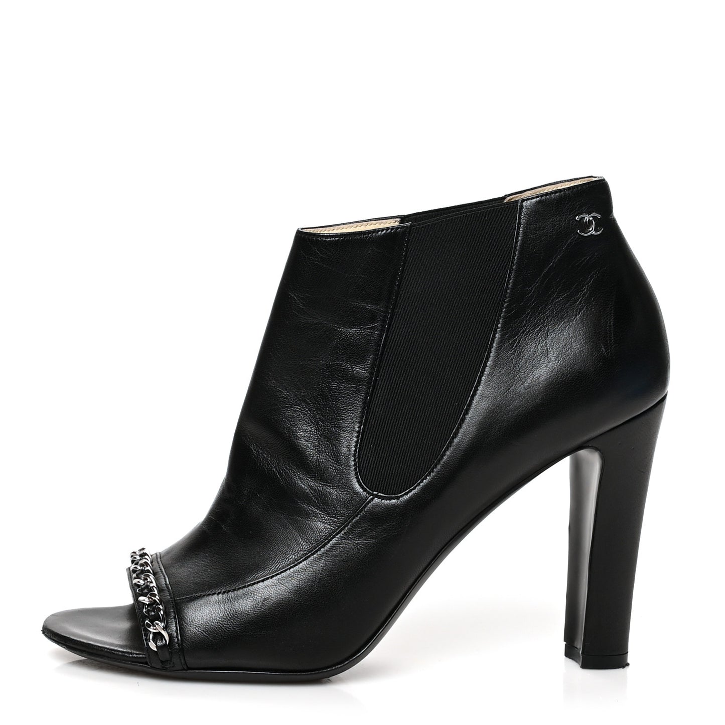 Lambskin Chain Ankle Boots 40 Black