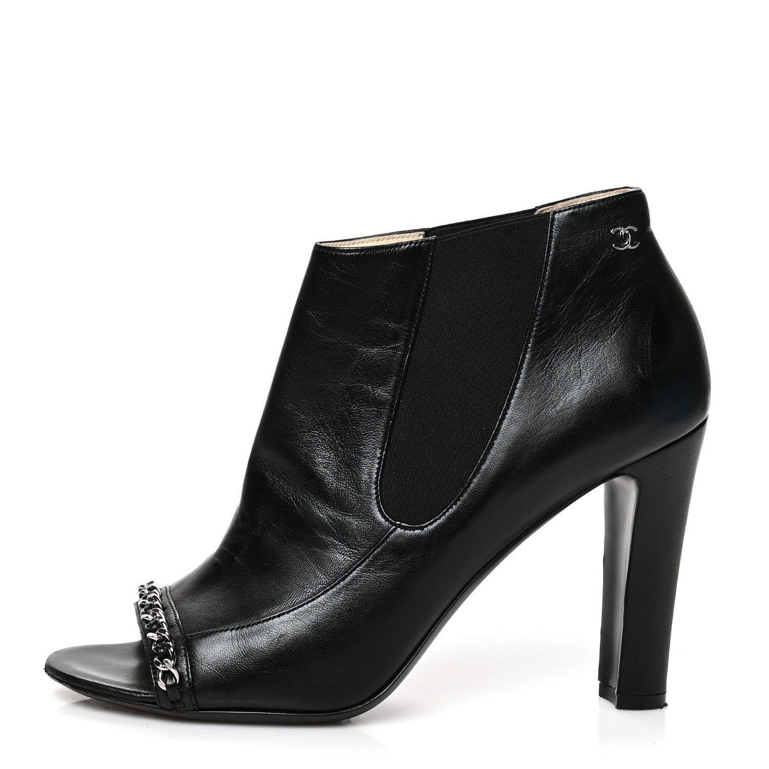 Chanel Lambskin Chain Ankle Boots 40 Black 1 of 10
