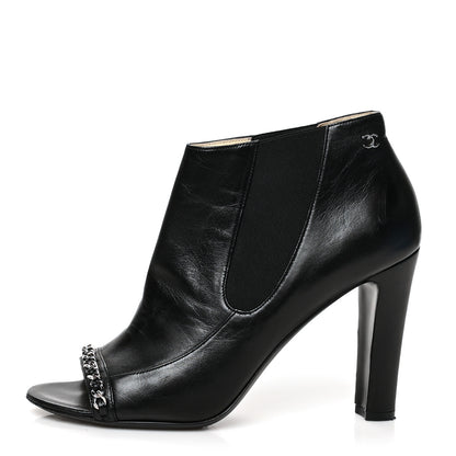 Chanel Lambskin Chain Ankle Boots 40 Black 1 of 10
