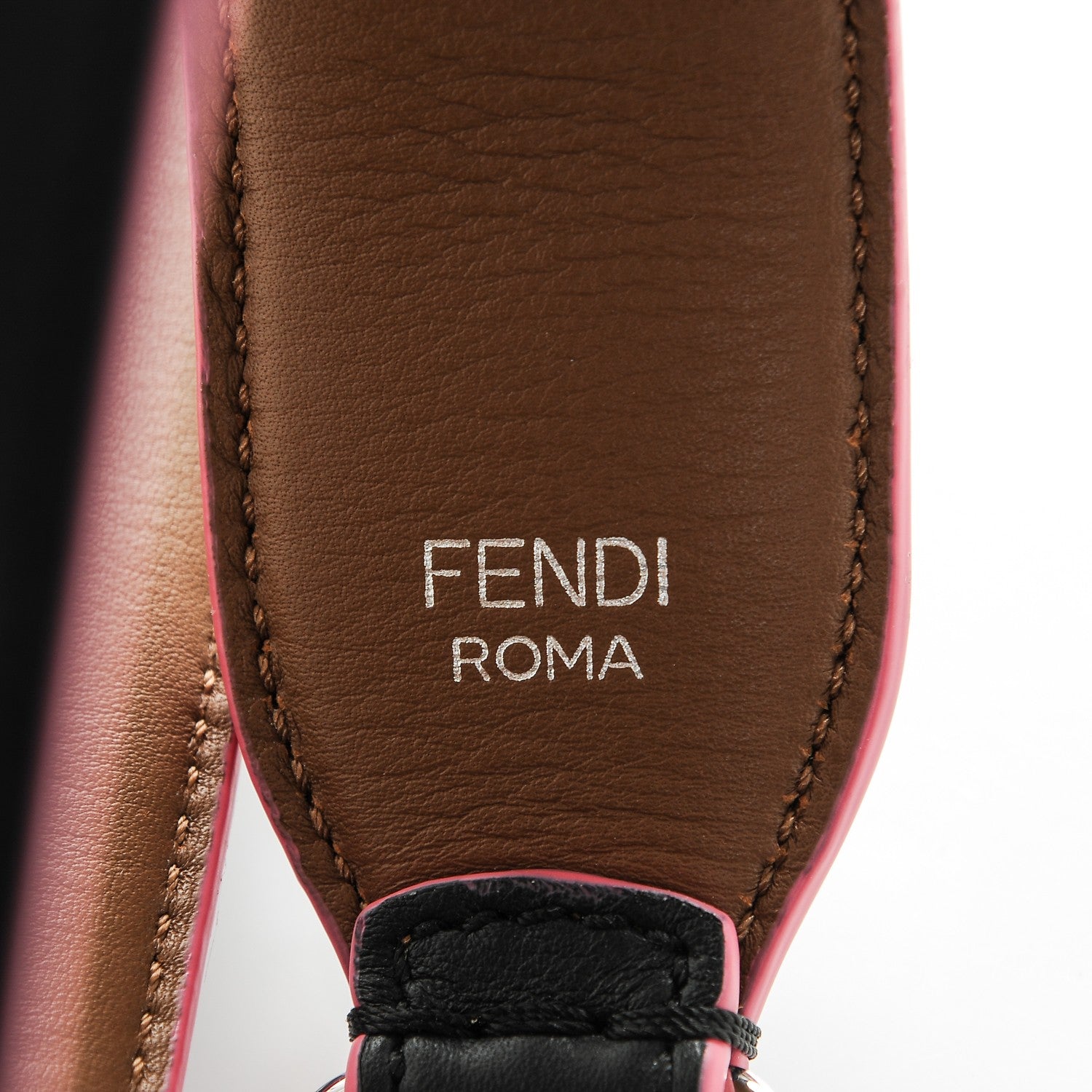 Fendi Vitello Dolce Plexiglass Bi-Color Studded Strap You Black Brownie Multicolor 4 of 4