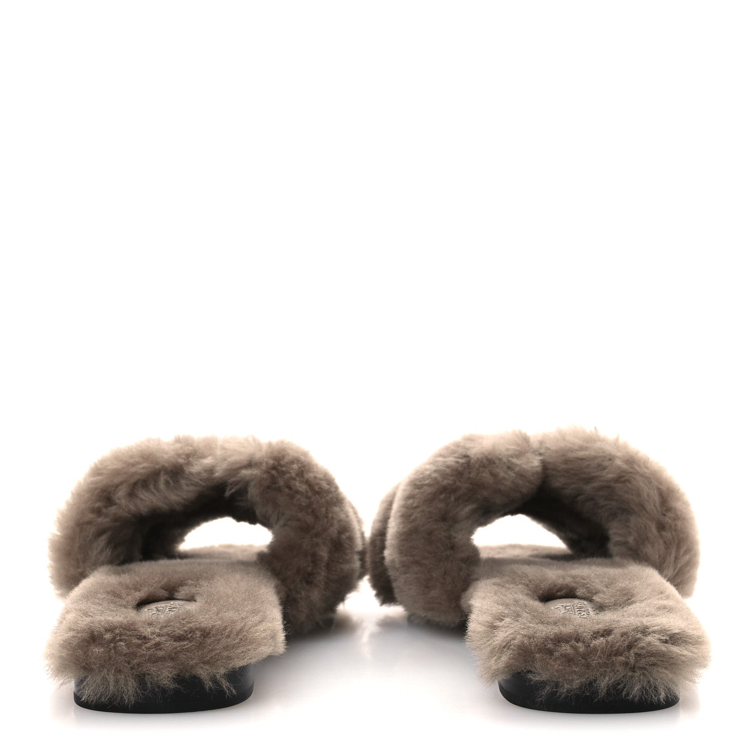 Hermes Woolskin Oran Sandals 37 Etoupe 6 of 10