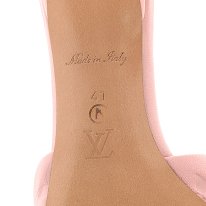 Louis Vuitton Lambskin Embossed Monogram Revival Mid Heel Mules 41 Rose Claire 7 of 8