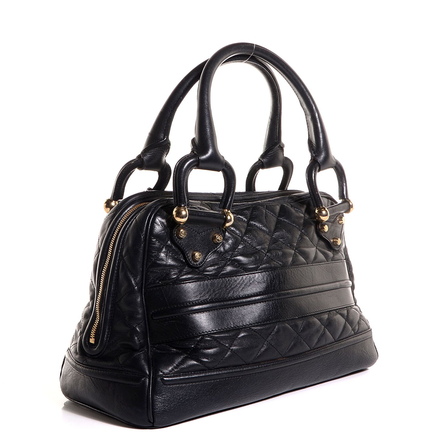 Leather Quilted Westbury Tote Black