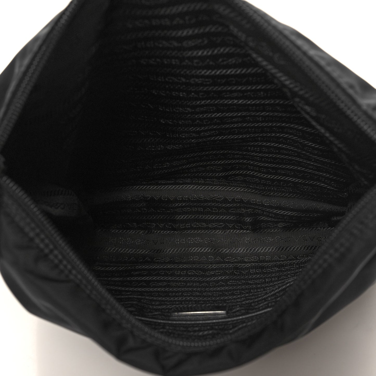 Re-Nylon Vela Saffiano Pocket Double Zip Messenger Bag Black