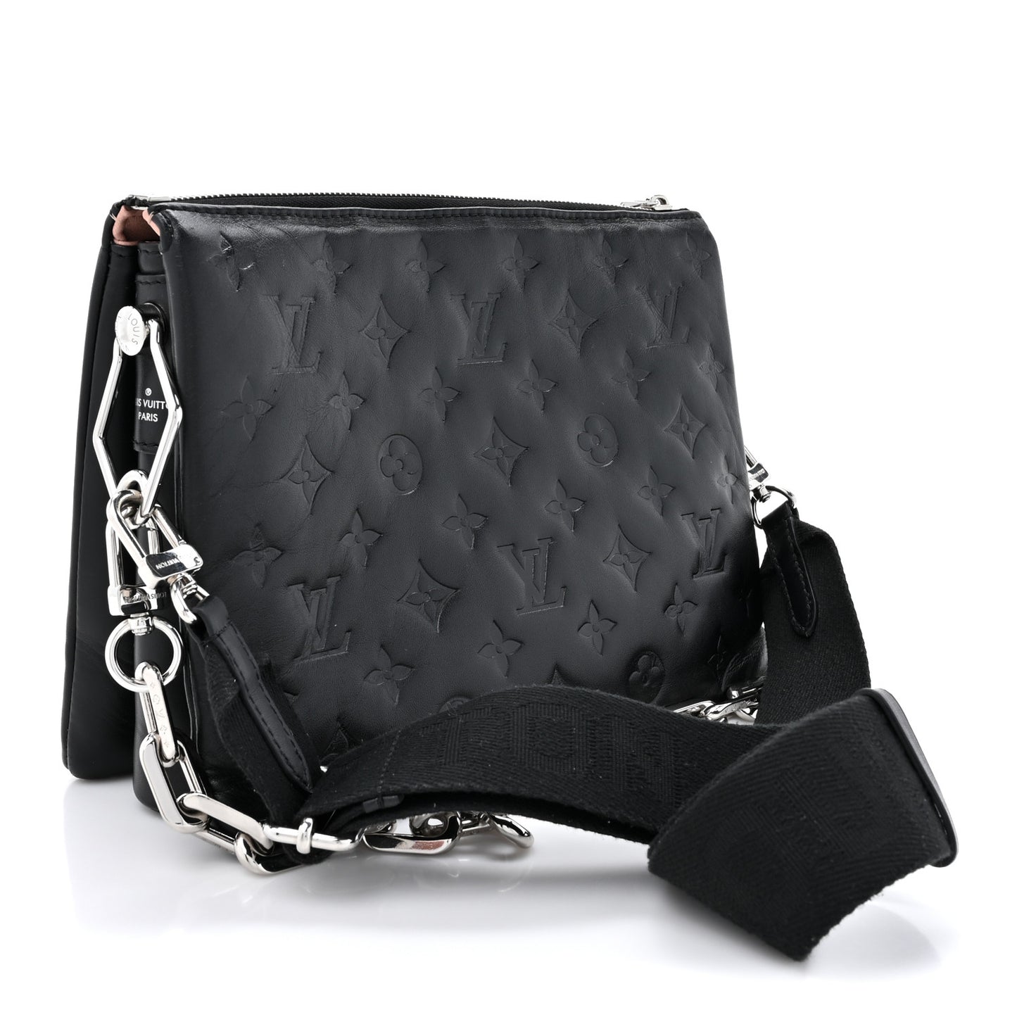Lambskin Embossed Monogram Coussin PM Black