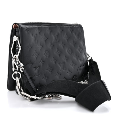 Louis Vuitton Lambskin Embossed Monogram Coussin PM Black 3 of 14