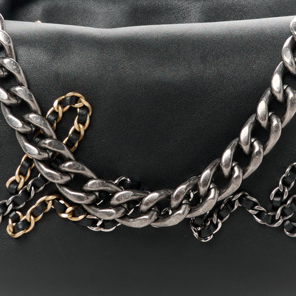 Chanel Calfskin Chain 20s Signature Hobo Black 8 of 10