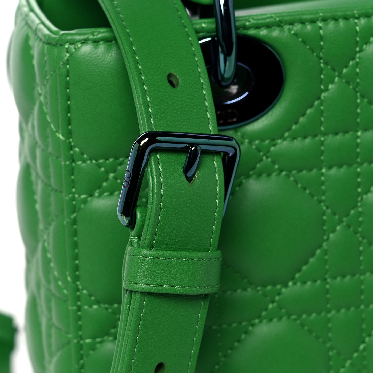 Lambskin Cannage Small Lady Dior Bright Green