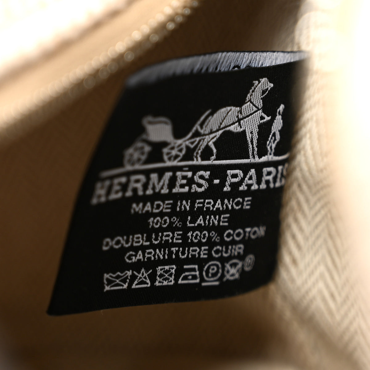 Hermes Wool Small Au Carre Bride-A-Brac Pouch Seigle 6 of 7