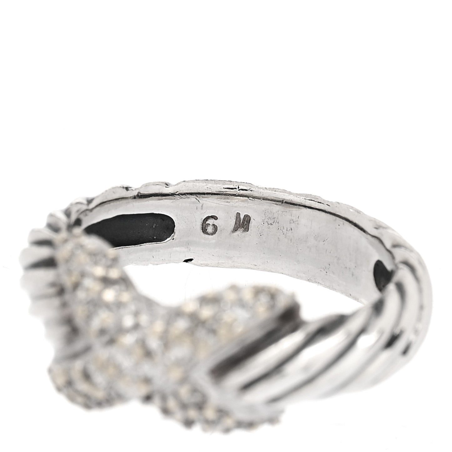 Sterling Silver 18K Yellow Gold Diamond X Ring 52 6