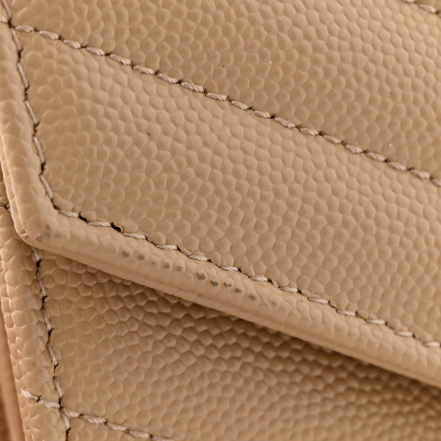 Grain De Poudre Matelasse Chevron Monogram Chain Wallet Nude Powder