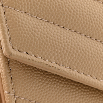 Saint Laurent Grain De Poudre Matelasse Chevron Monogram Chain Wallet Nude Powder 12 of 14