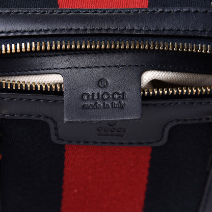 Gucci Monogram Vintage Web Small Boston Navy 7 of 11