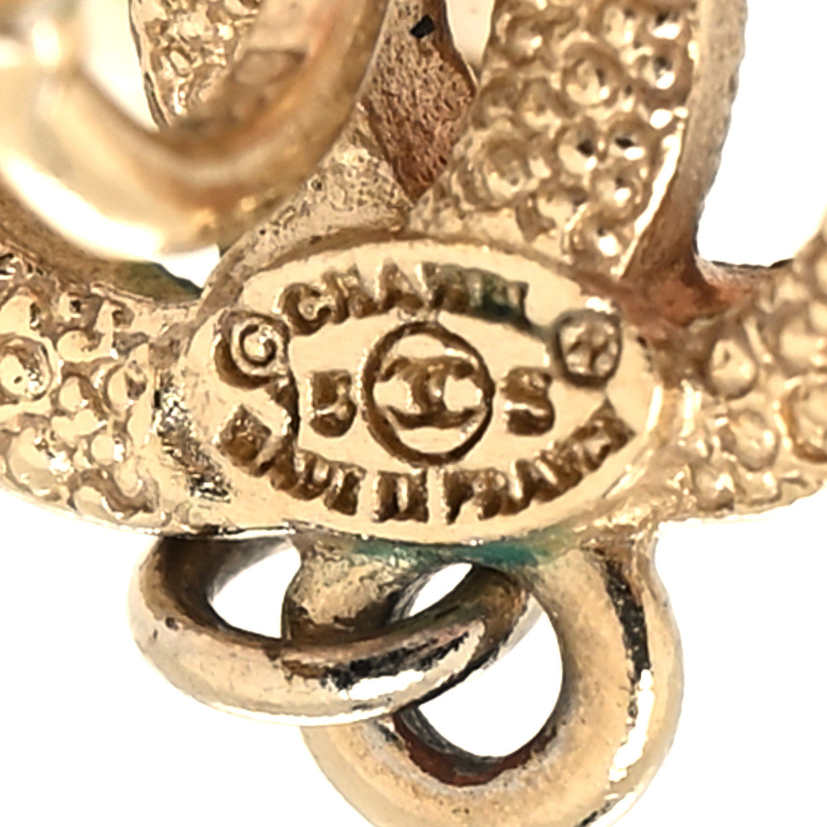 Chanel Resin Crystal CC Drop Earrings Gold 4 of 5