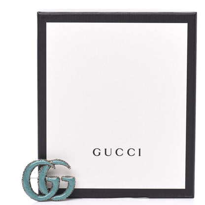 Gucci Sterling Silver Enamel GG Brooch Turquoise 3 of 3