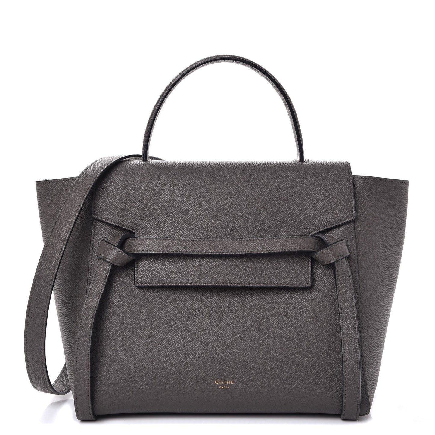 Baby Grained Calfskin Micro Belt Bag Grey