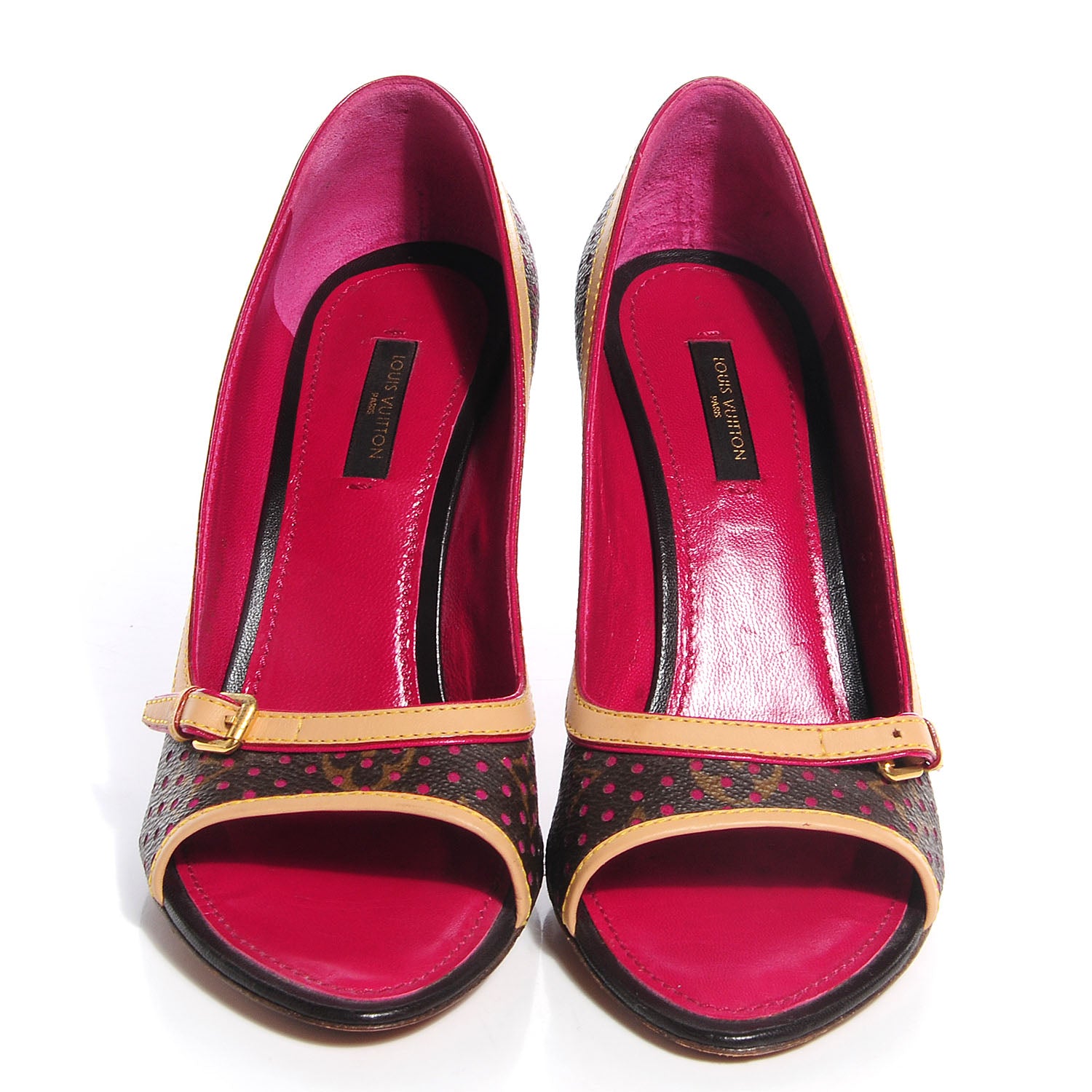 Louis Vuitton Monogram Perforated Heels 38 Fuchsia 2 of 8