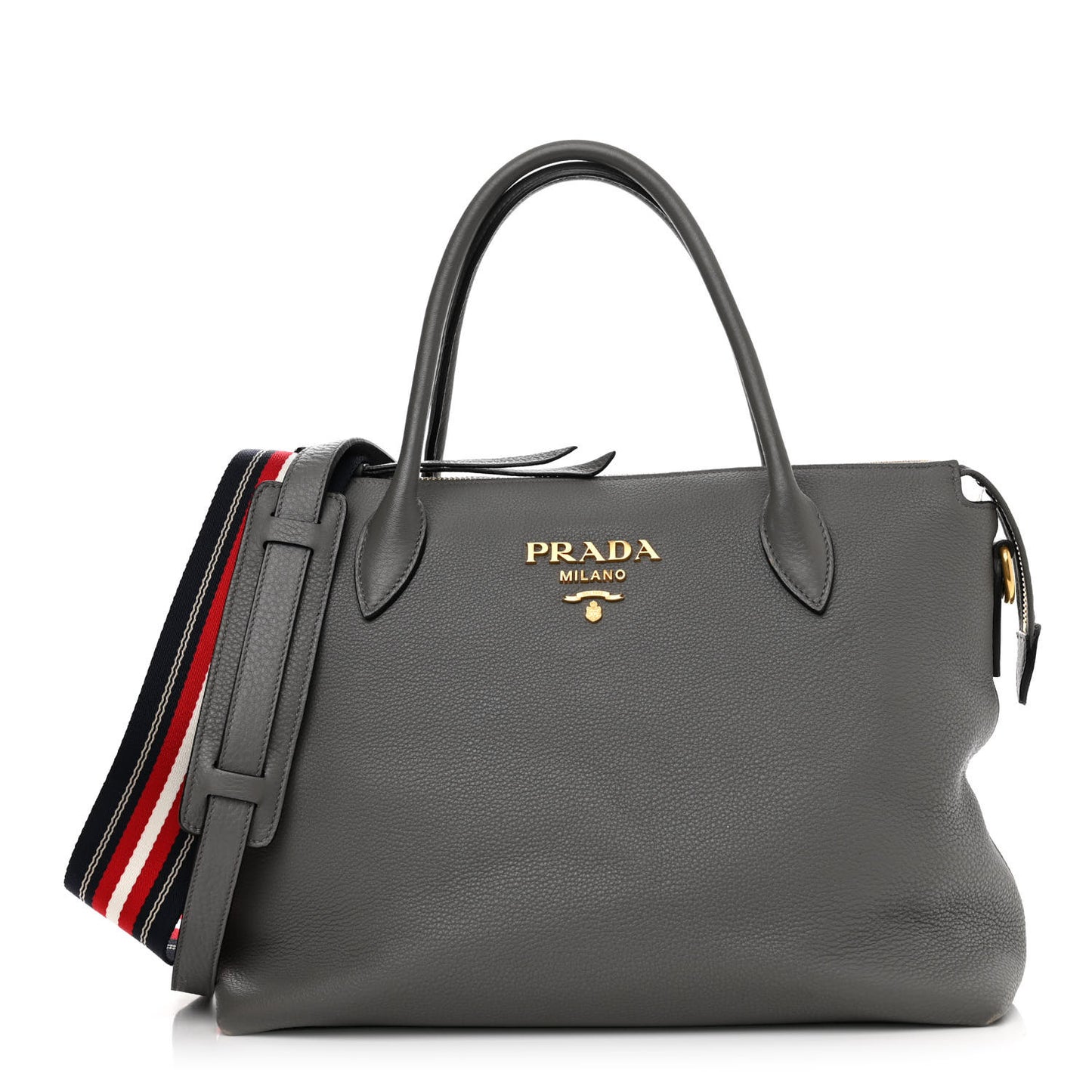 Vitello Daino Shopping Tote Marmo