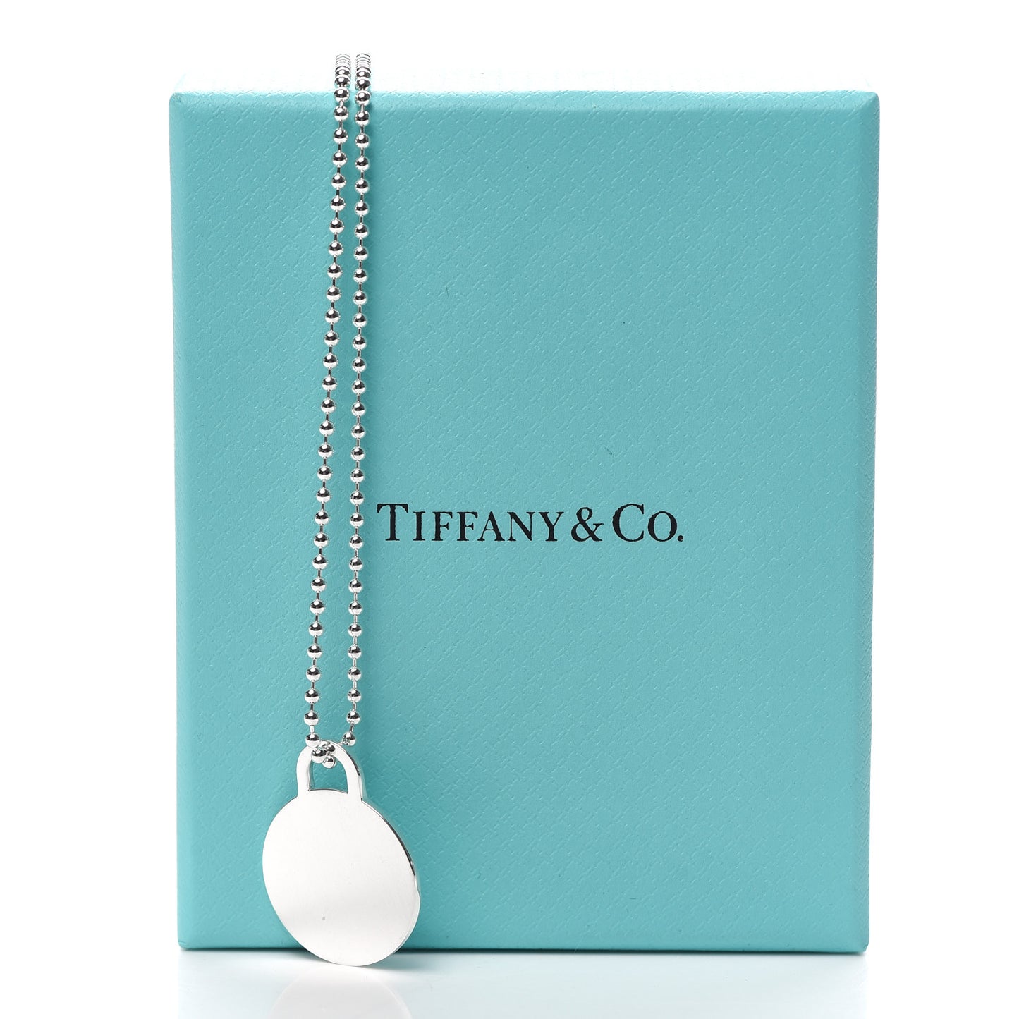 Sterling Silver Round Tag Pendant Necklace