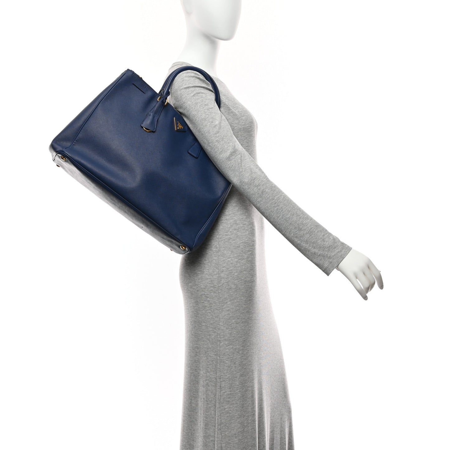 Saffiano Lux Extra Large Galleria Double Zip Tote Bluette