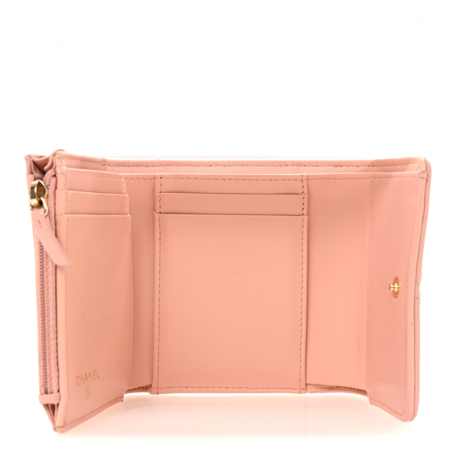 Chanel Goatskin Quilted Chanel 19 Small Flap Wallet Pink 5 of 8