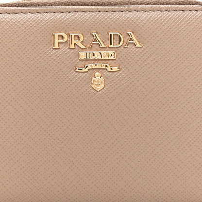 Prada Saffiano Metal Zip Coin Purse Cammeo 7 of 8