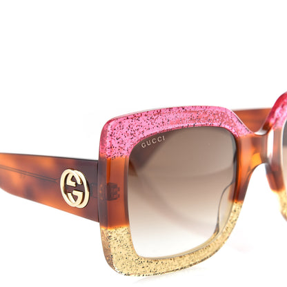 Gucci Square Frame GG0083S Sunglasses Glitter Pink Multi 7 of 7