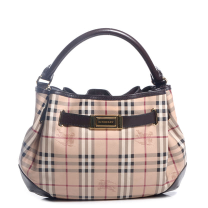 Burberry Haymarket Check Willenmore Medium Hobo Chocolate 1 of 9