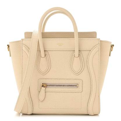Celine Drummed Calfskin Nano Luggage Ivory 1 of 11