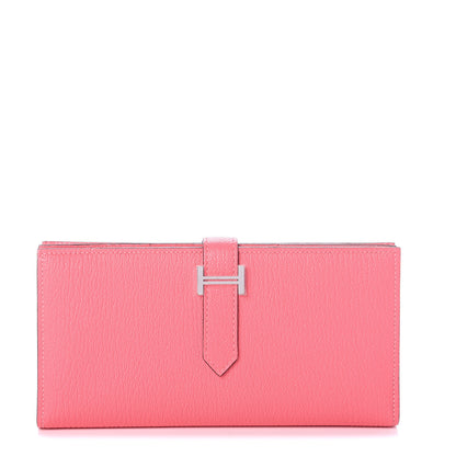 Hermes Chevre Mysore Bearn Gusset Wallet Rose Lipstick 1 of 5