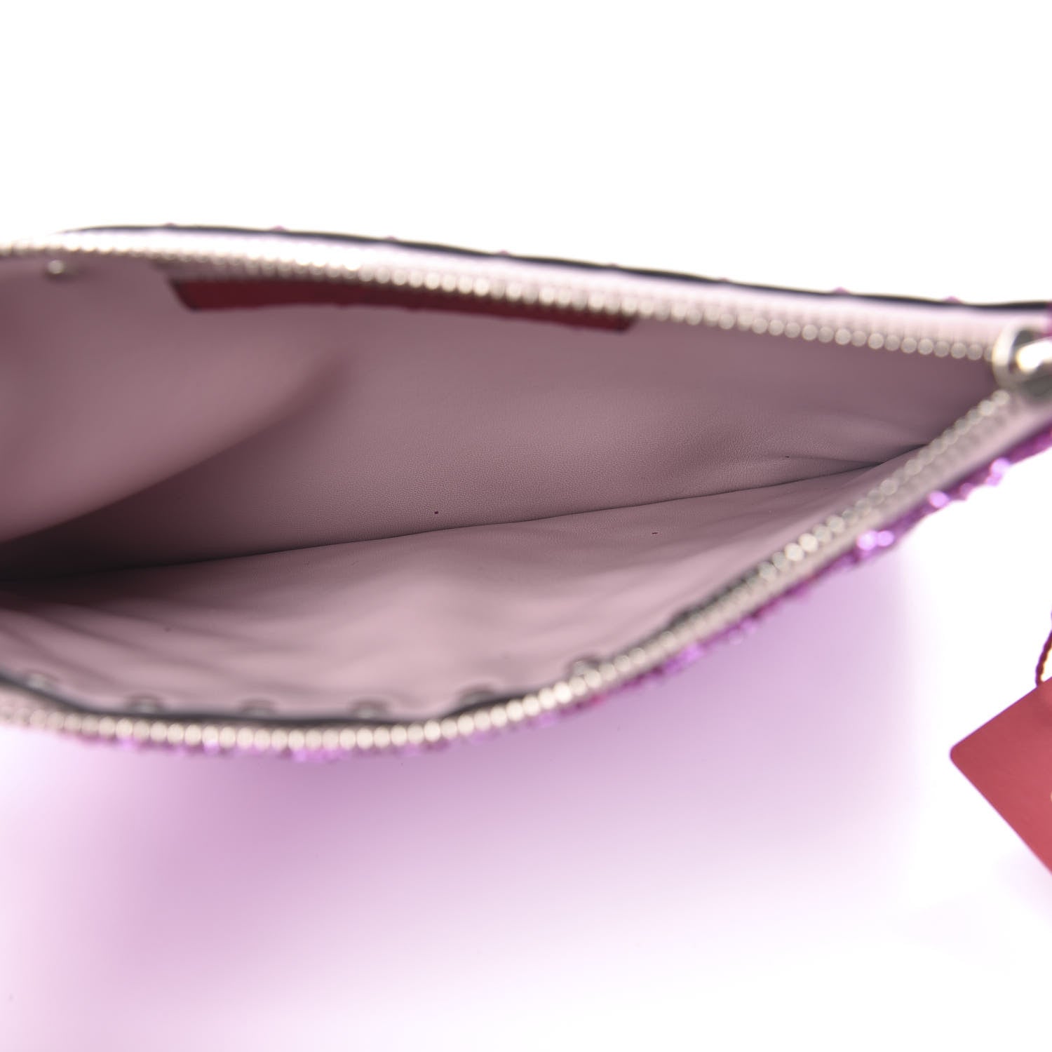 Valentino Garavani Glitter Rockstud Spike Zip Pouch Water Lilac 5 of 6