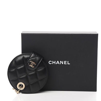 Chanel Lambskin Quilted Round Luggage Tag Black 7 of 7