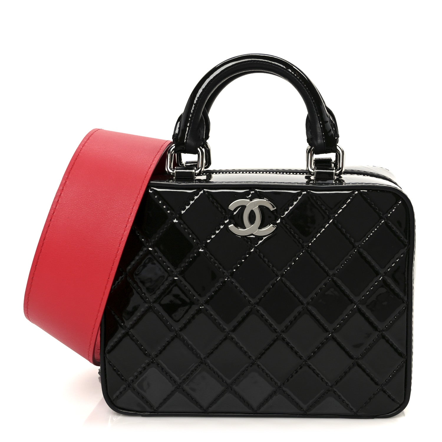 Chanel Patent Quilted Travel Kit Vanity Case Black 1 of 10
