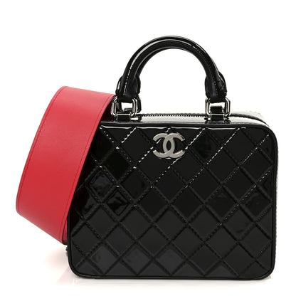 Chanel Patent Quilted Travel Kit Vanity Case Black 1 of 10