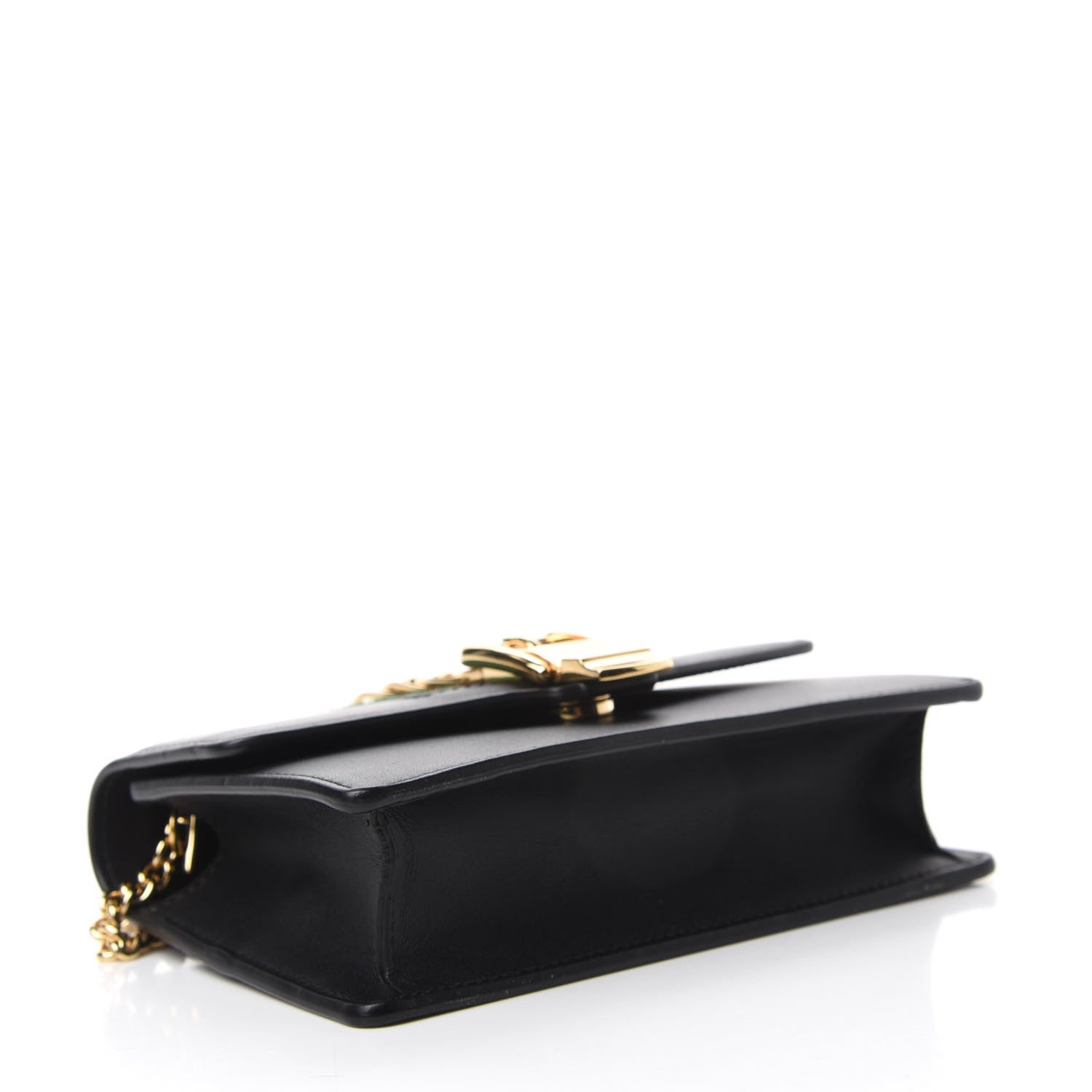 Gucci Calfskin Super Mini Sylvie Chain Shoulder Bag Black 4 of 10