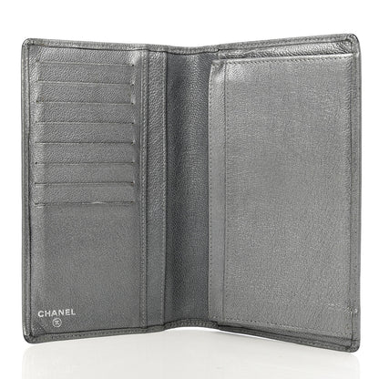 Chanel Metallic Goatskin CC Yen Wallet Silver 5 of 8