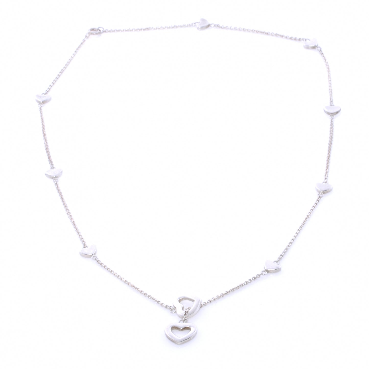 Sterling Silver Elsa Peretti Open Heart Lariat Necklace