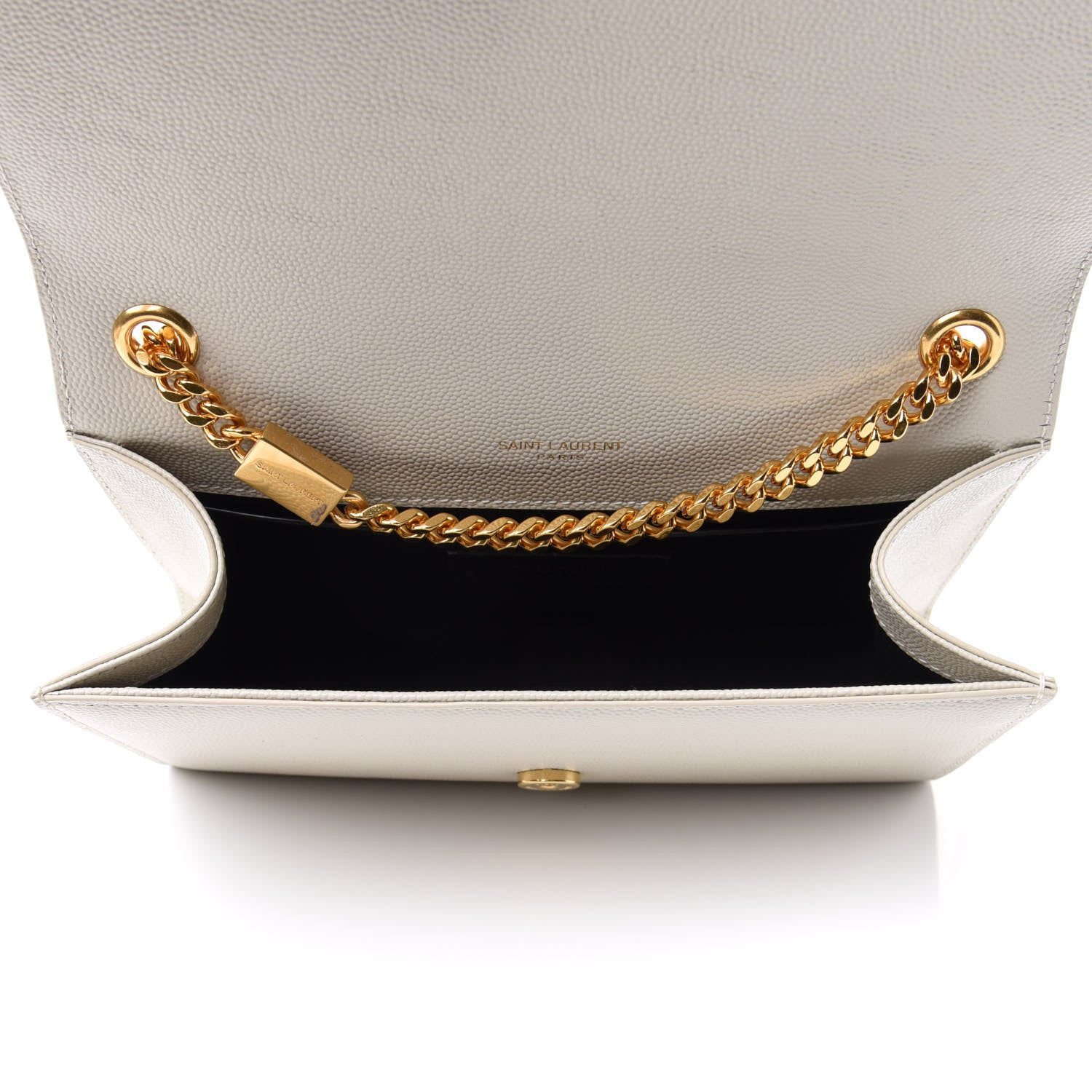 Saint Laurent Grain De Poudre Small Monogram Kate Satchel Crema Soft 5 of 12