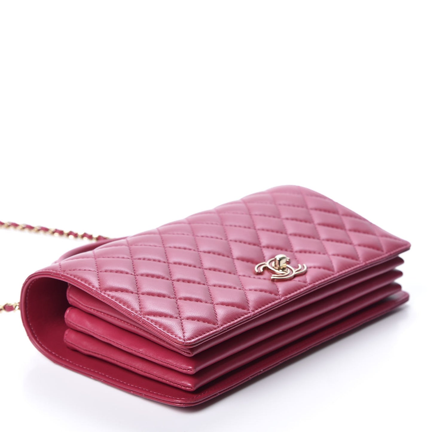 Lambskin Quilted Small Citizen Chic Flap Dark Pink
