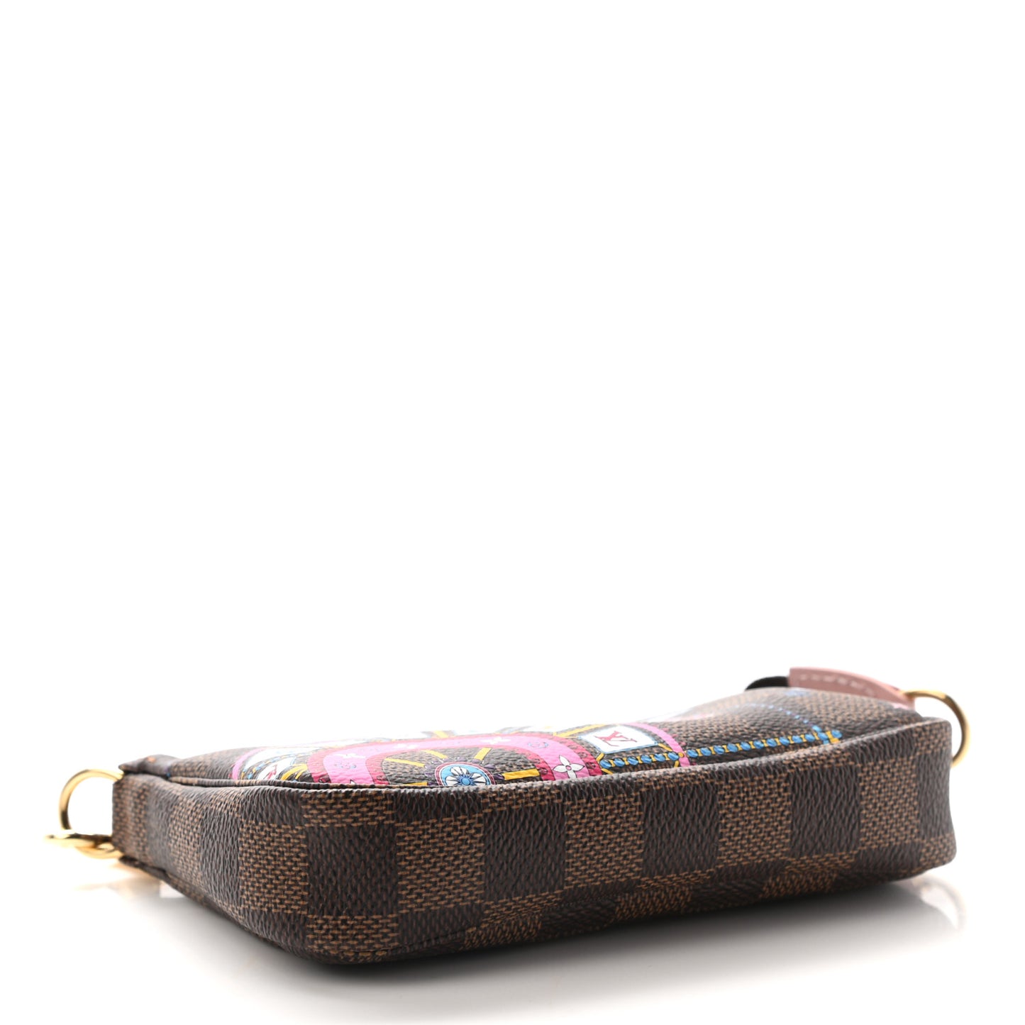 Damier Ebene 2020 Christmas Animation Big Wheel Mini Pochette Accessories Rose Ballerine