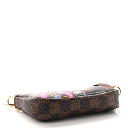 Louis Vuitton Damier Ebene 2020 Christmas Animation Big Wheel Mini Pochette Accessories Rose Ballerine 4 of 7