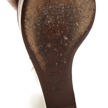 Louis Vuitton Toile Malletage Blossom Wedge Sandal 36.5 Natural 7 of 8