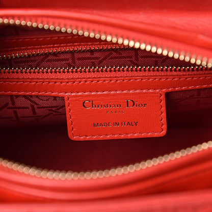 Christian Dior Lambskin Cannage Medium Lady Dior Red 6 of 10