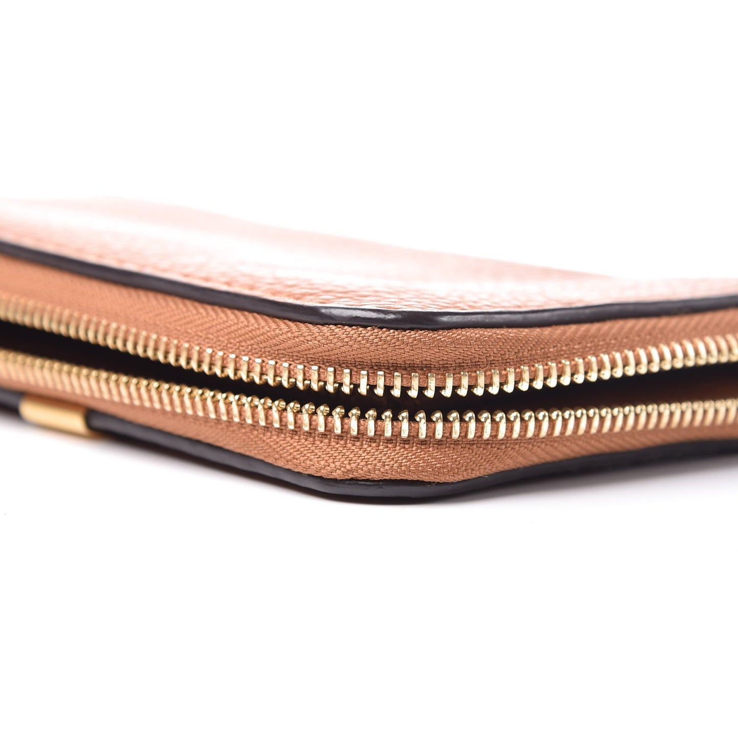 Grained Calfskin Marcie Long Zip Around Wallet Tan