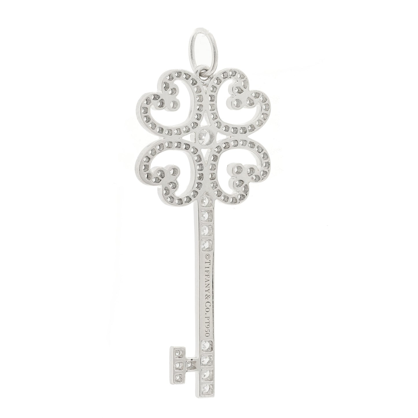 Platinum Diamond Enchant Quatra Heart Key Pendant